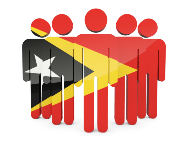 Иконка в форме человечков. Скачать флаг. Восточный Тимор