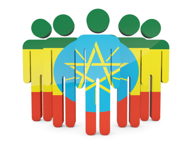 Иконка в форме человечков. Скачать флаг. Эфиопия