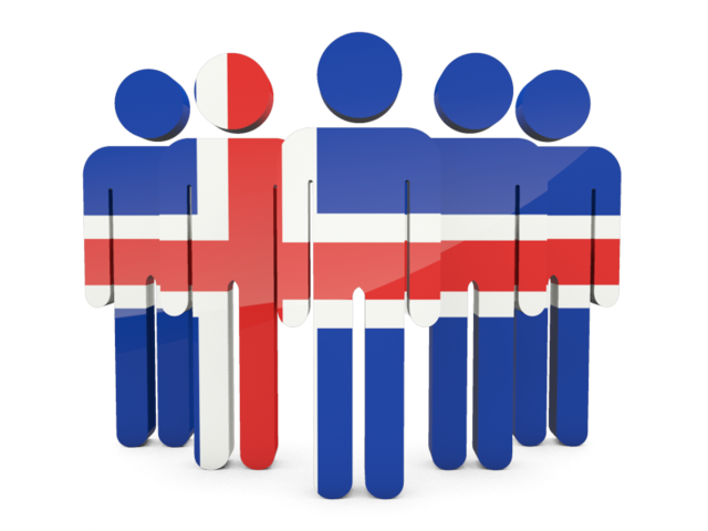 Иконка в форме человечков. Скачать флаг. Исландия