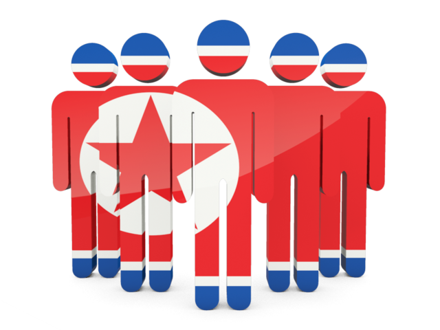 Иконка в форме человечков. Скачать флаг. Северная Корея