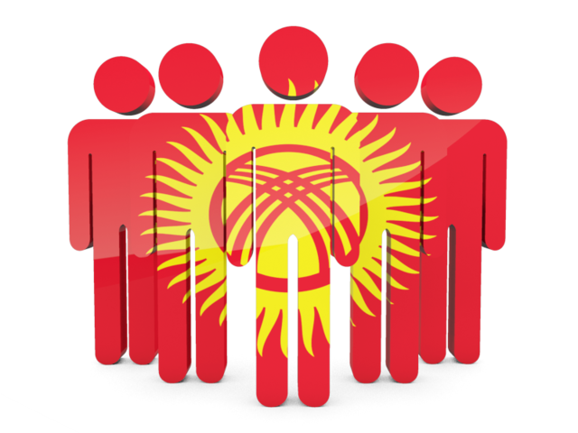 Иконка в форме человечков. Скачать флаг. Киргизия