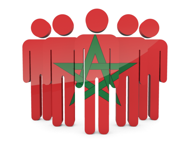 Иконка в форме человечков. Скачать флаг. Марокко