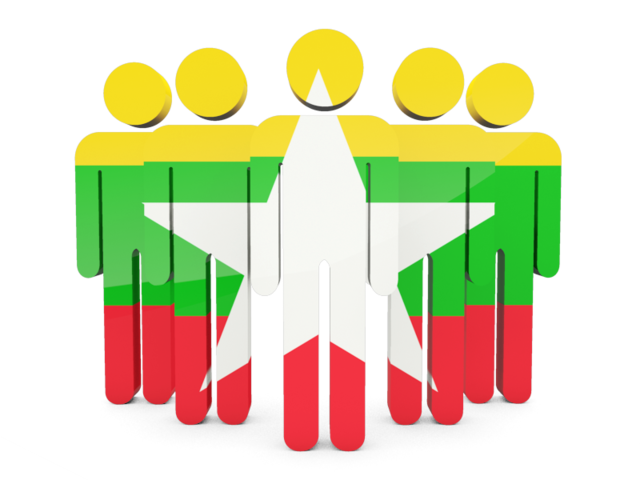 Иконка в форме человечков. Скачать флаг. Мьянма