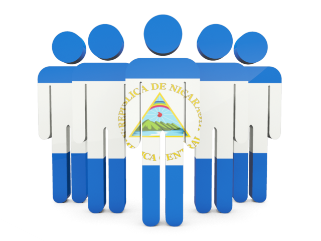 Иконка в форме человечков. Скачать флаг. Никарагуа