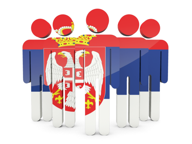 Иконка в форме человечков. Скачать флаг. Сербия