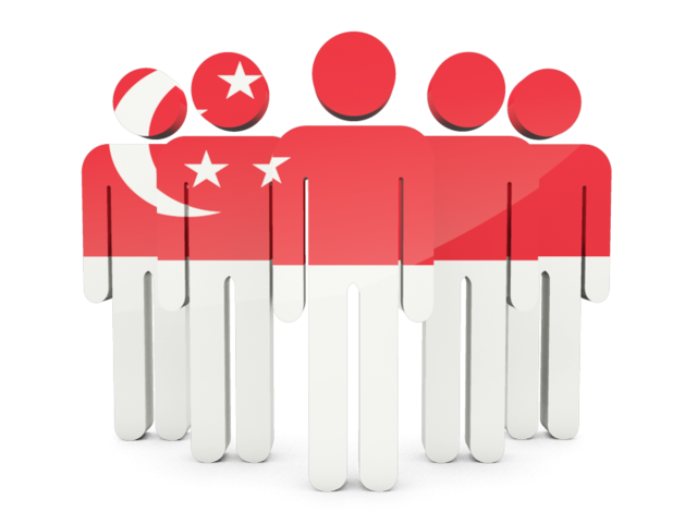 People icon. Illustration of flag of Singapore