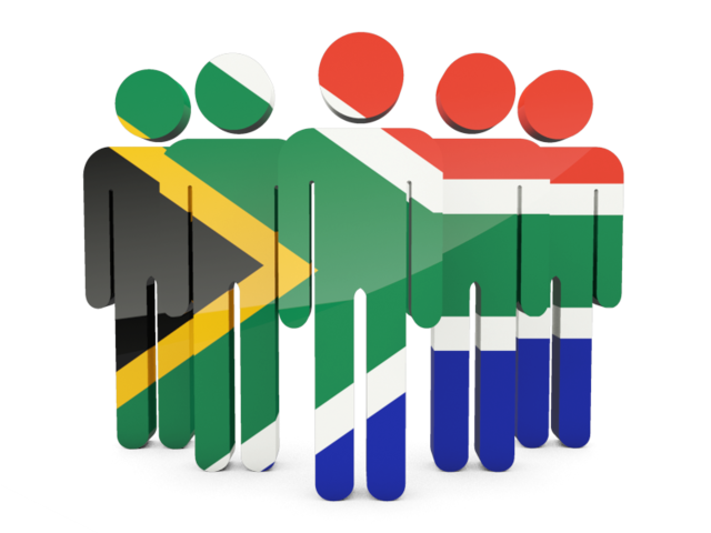 Иконка в форме человечков. Скачать флаг. ЮАР