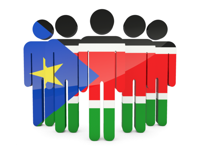 Иконка в форме человечков. Скачать флаг. Южный Судан