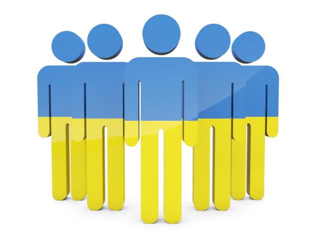 Иконка в форме человечков. Скачать флаг. Украина