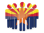 Flag of state of Arizona. People icon. Download icon