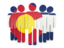 Flag of state of Colorado. People icon. Download icon