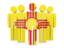 Flag of state of New Mexico. People icon. Download icon