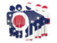Flag of state of Ohio. People icon. Download icon