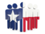Flag of state of Texas. People icon. Download icon