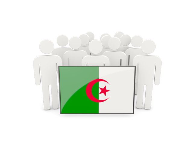 People with flag. Download flag icon of Algeria at PNG format