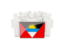 Antigua and Barbuda. People with flag. Download icon.