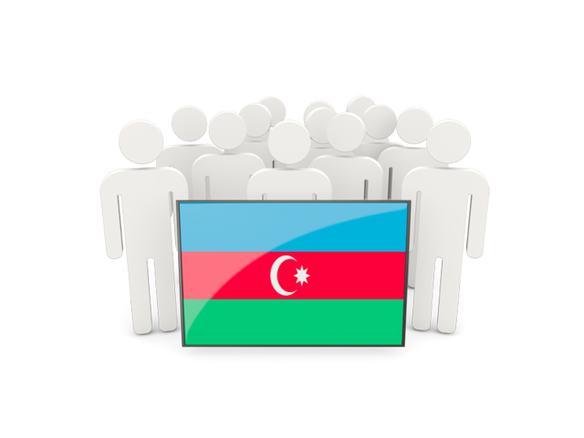 People with flag. Download flag icon of Azerbaijan at PNG format