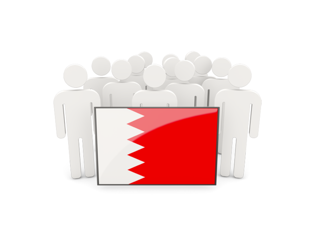 Люди с флагом. Скачать флаг. Бахрейн