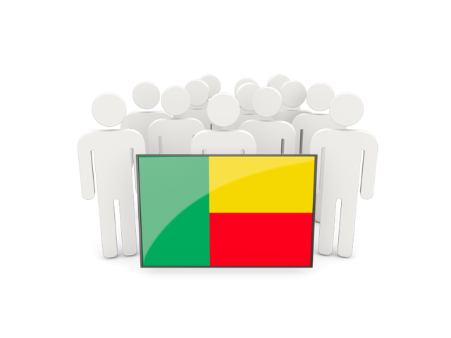 People with flag. Download flag icon of Benin at PNG format