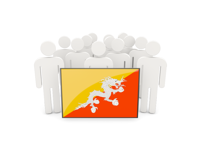 People with flag. Download flag icon of Bhutan at PNG format