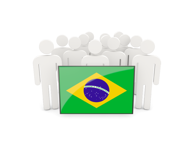 People with flag. Download flag icon of Brazil at PNG format