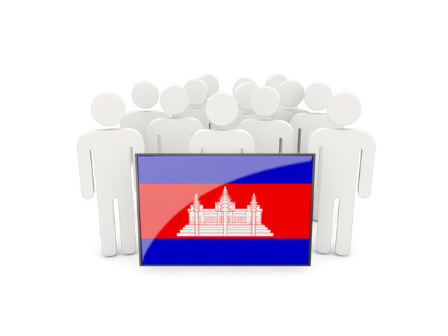 People with flag. Download flag icon of Cambodia at PNG format