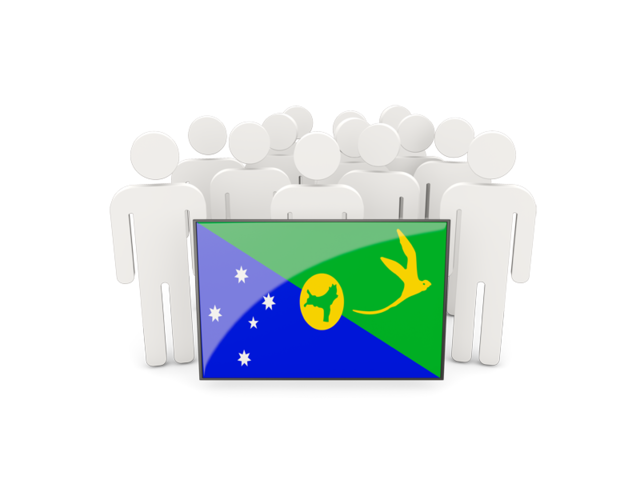 People with flag. Download flag icon of Christmas Island at PNG format