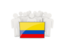 Colombia. People with flag. Download icon.