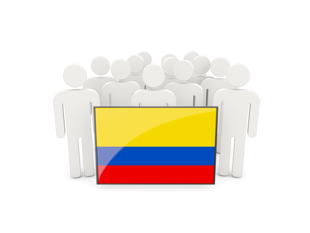 Люди с флагом. Скачать флаг. Колумбия