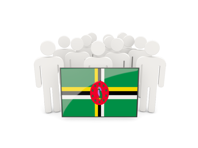 People with flag. Download flag icon of Dominica at PNG format