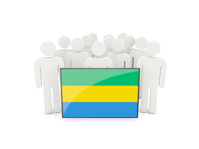 People with flag. Download flag icon of Gabon at PNG format