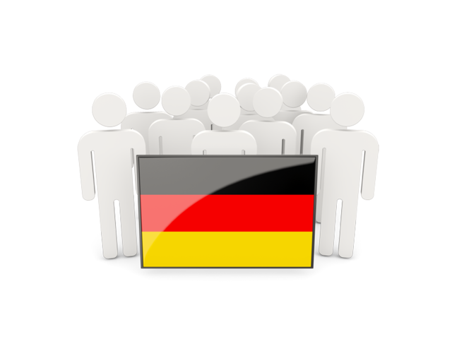 Люди с флагом. Скачать флаг. Германия