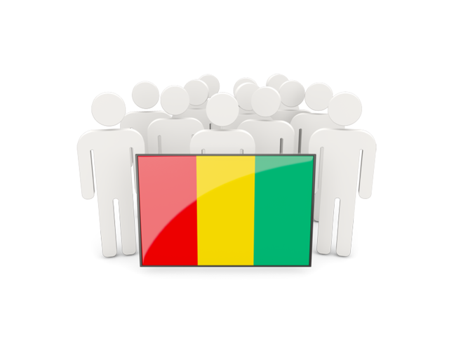 People with flag. Download flag icon of Guinea at PNG format