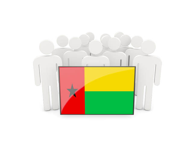 People with flag. Download flag icon of Guinea-Bissau at PNG format