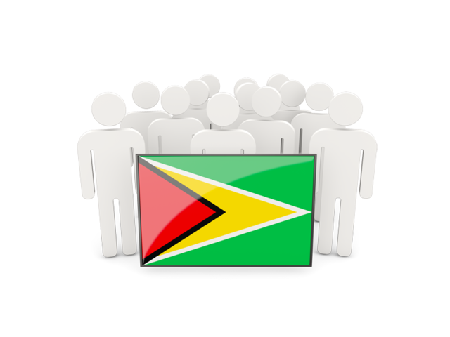 People with flag. Download flag icon of Guyana at PNG format