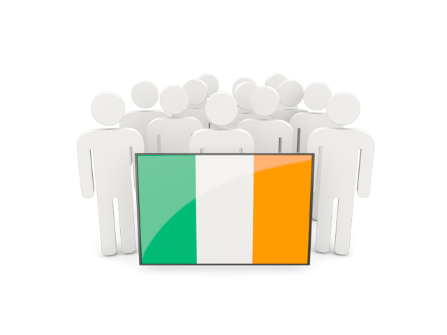 People with flag. Download flag icon of Ireland at PNG format