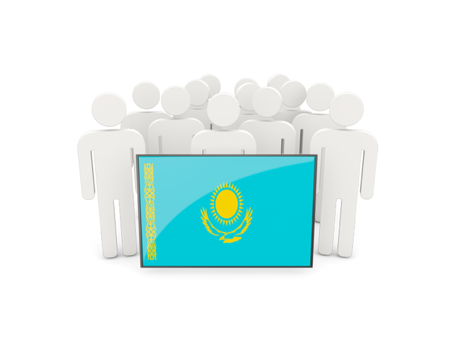 People with flag. Download flag icon of Kazakhstan at PNG format