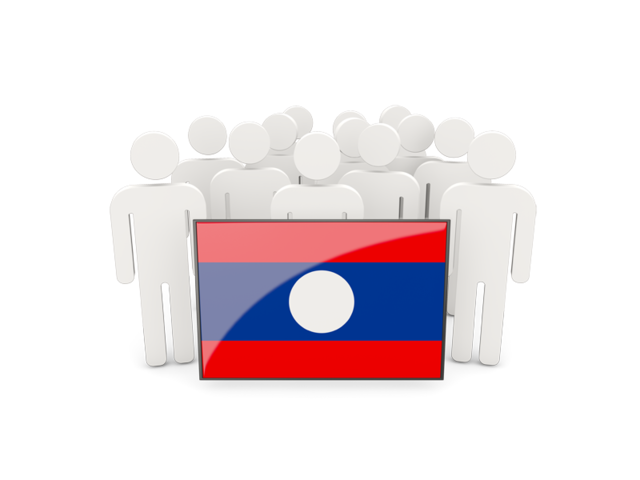 People with flag. Download flag icon of Laos at PNG format