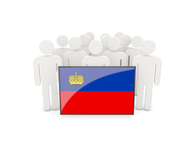 People with flag. Download flag icon of Liechtenstein at PNG format