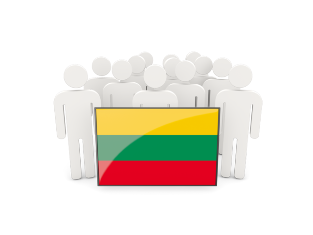 Люди с флагом. Скачать флаг. Литва