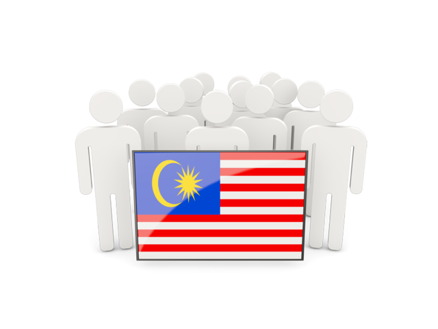 Люди с флагом. Скачать флаг. Малайзия