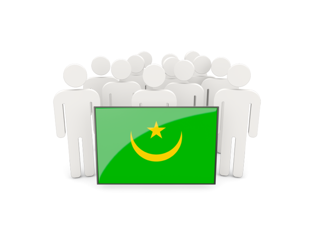 People with flag. Download flag icon of Mauritania at PNG format