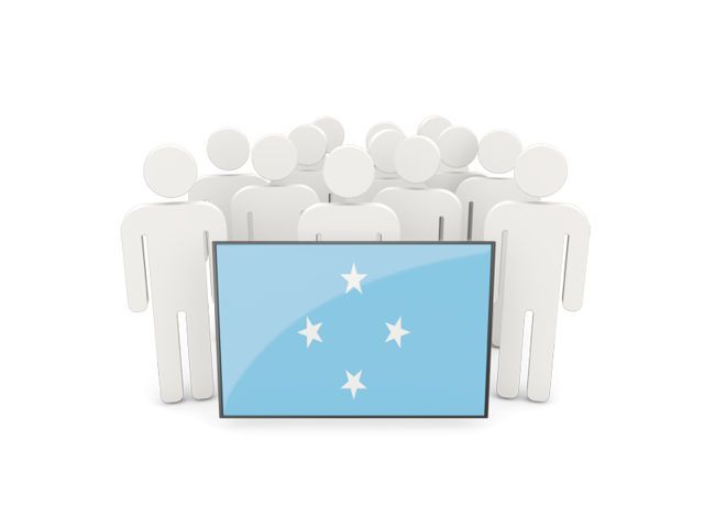 People with flag. Download flag icon of Micronesia at PNG format