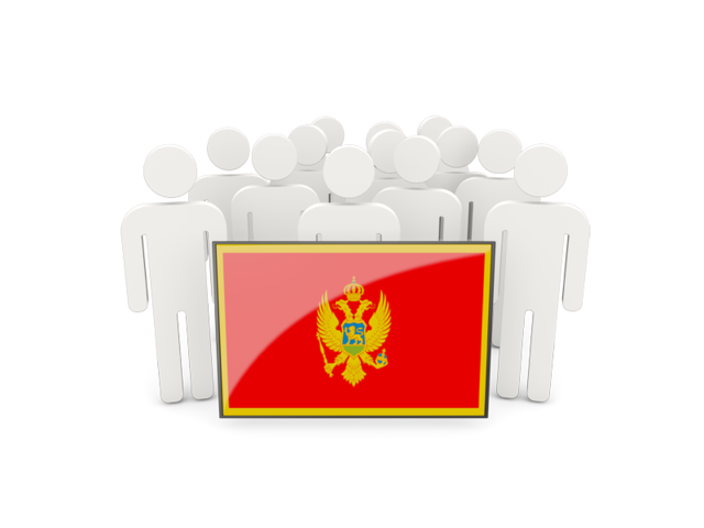 People with flag. Download flag icon of Montenegro at PNG format