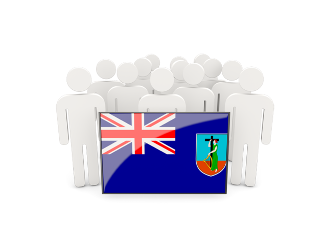 People with flag. Download flag icon of Montserrat at PNG format