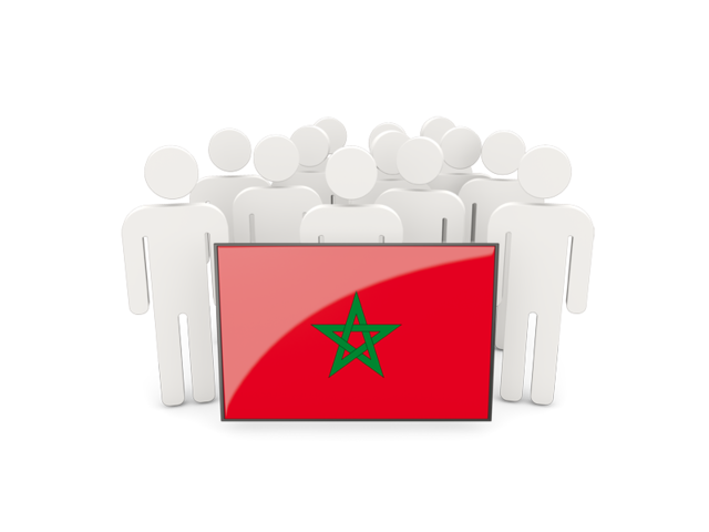 People with flag. Download flag icon of Morocco at PNG format