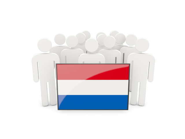 Люди с флагом. Скачать флаг. Нидерланды