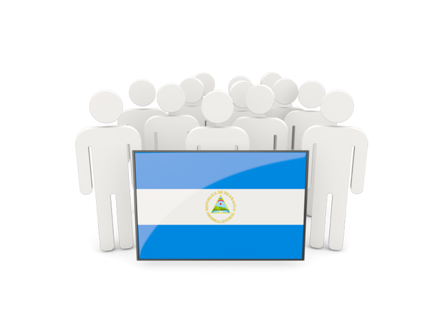 People with flag. Download flag icon of Nicaragua at PNG format
