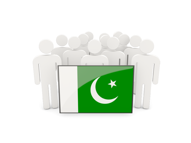Люди с флагом. Скачать флаг. Пакистан