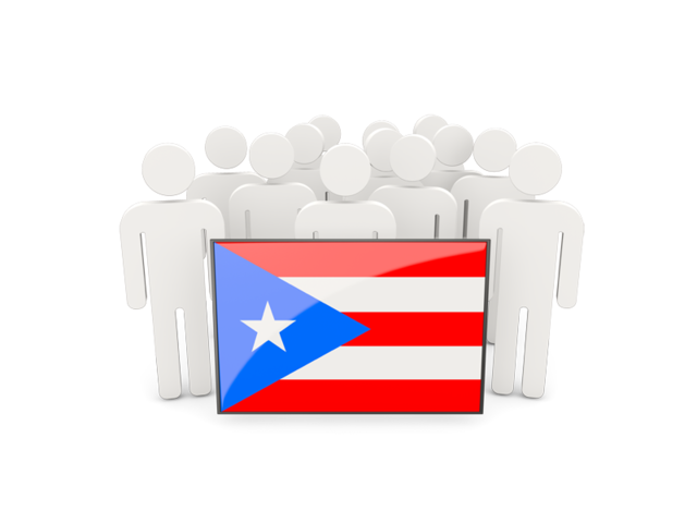 Люди с флагом. Скачать флаг. Пуэрто-Рико